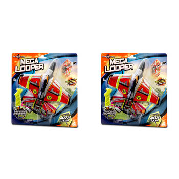 2PK Stunt Flyer Mega Looper w/ Launcher Toy Plane Kids 6y+