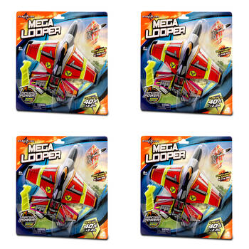 4PK Stunt Flyer Mega Looper w/ Launcher Toy Plane Kids 6y+