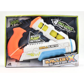 Ballist-X Ball Blaster Kids Nerf Gun Outdoor Toy w/ 4 Foam Balls 6y+