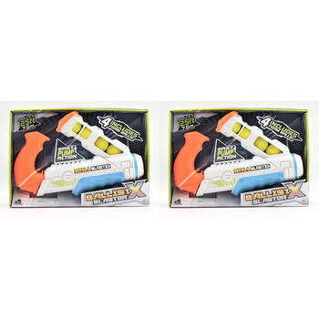 2PK Ballist-X Ball Blaster Kids Nerf Gun Outdoor Toy w/ 4 Foam Balls 6y+