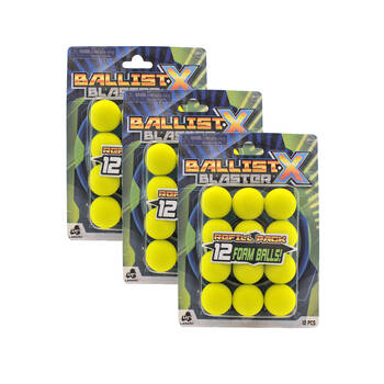 3PK 12pc Ballist-X Foam Ball Refill Pack Set for Kids Nerf Gun Toys 6y+