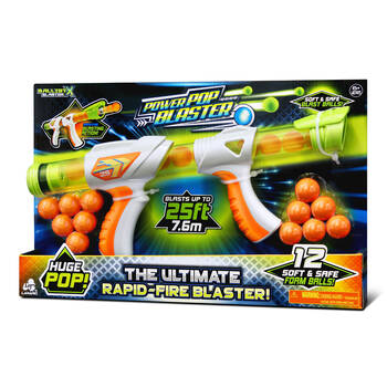 Ballist-X Power Pop Blaster Kids Nerf Gun Outdoor Toy w/ 12 Foam Balls 6y+