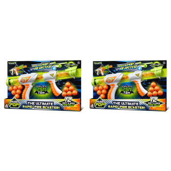 2PK Ballist-X Power Pop Blaster Kids Nerf Gun Outdoor Toy w/ 12 Foam Balls 6y+