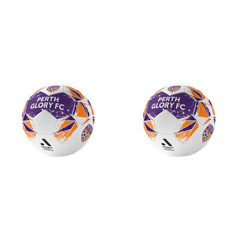 2PK A-League Perth Glory A-League Soccer Ball Size 5 - Purple/Orange