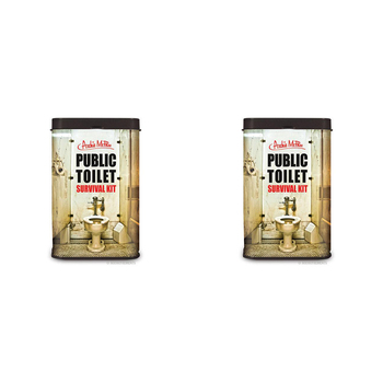 2PK Archie McPhee Public Toilet Survival Kit Toilet Seat Cover/Wipes