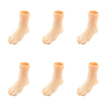 6PK Archie McPhee Soft Vinyl Feet Finger Puppets 5.1cm - Assorted 3y+