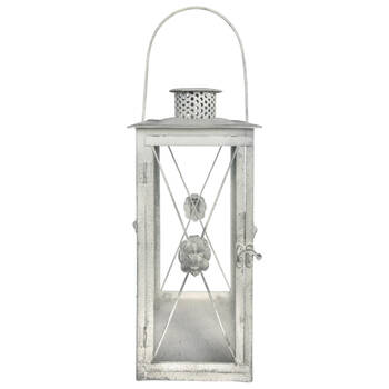 Esschert Design Lion Lantern w/ Handle Galvanized Steel Grey