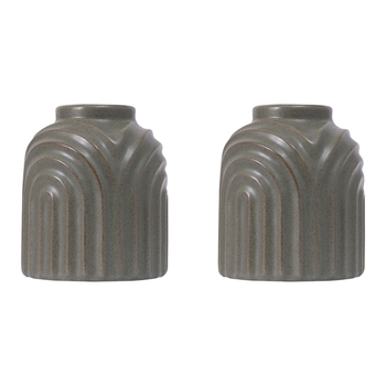 2PK Splosh Amber Garden Small Ceramic Vase Home Decor 12x15cm - Green