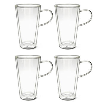 4pc Coffee Culture Amelia 250ml Double Wall Glass Set - Clear