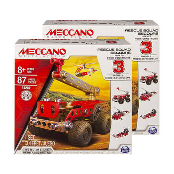 2x 87pc Meccano 3-in-1 Multi Model Rescue Fire Squad Building Set 10Y+