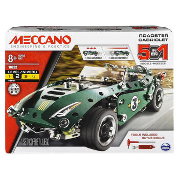 174pc Meccano 5-in-1 Multi Model Roadster Childrens Building Set 8Y+