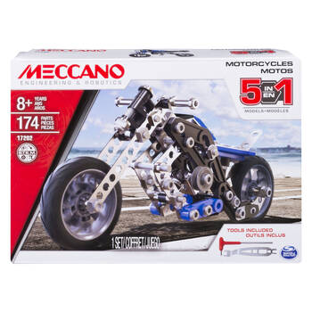 174pc Meccano 5-in-1 Multi Model Motorcycles Childrens Building Set 8Y+