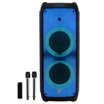 Pure Acoustics Amnesia 600W TWS Bluetooth Speaker w/2 Wireless Mics