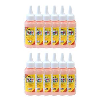 12PK Amos Stained Glass Deco Coral Orange 60ml DIY Craft Paint Kids Children 6y+