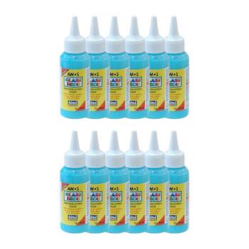 12PK Amos Stained Glass Deco Sky Blue 60ml Bottle DIY Craft Art Paint Kids 6y+