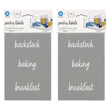 2x 18pc iDesign The Home Edit Pantry Labels Clear Assorted