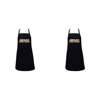 2PK Annabel Trends Screen Print Apron 60x80cm Check Out My Dad Bod