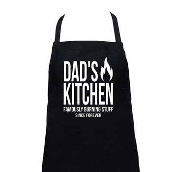 Annabel Trends Screen Print Cotton Apron 60x80cm Dad's Kitchen Black