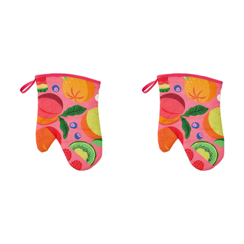 2PK Annabel Trends Linen Single Oven Mitt 18x26cm - Tropicana