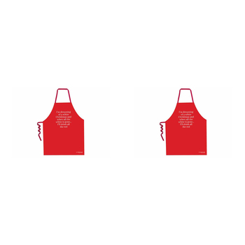 2PK Annabel Trends Cotton Screen Print Apron 60x80cm - White Christmas Red