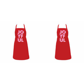 2PK Annabel Trends Cotton Screen Print Apron 60x80cm Christmas Joyful