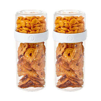 2PK iDesign Fresh Stack N Snack Double Sided Food Container Clear - Large