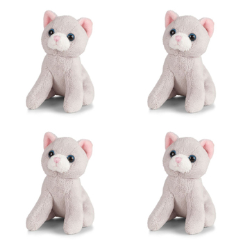 4PK Living Nature Mini Buddies 10cm Kitten Kids Animal Plush Assorted 0+
