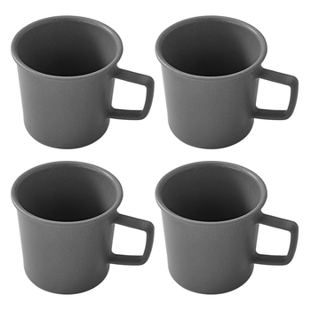 4PK Eco Soulife All Natural Outdoor Camper Cup Charcoal