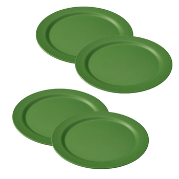 4PK Eco Soulife All Natural Outdoor Camping Dinner Plate Green
