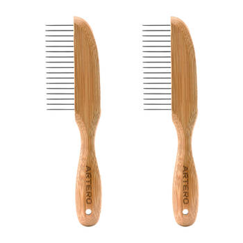 2PK Artero Nature Collection Wide 17 Pin Pet Dog Poodle Grooming Comb 320x100x30mm
