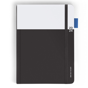 Any Day Now 2024 Daily Freestyler Dot Grid A5 Notebook - Black & Grey