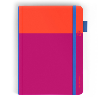 Any Day Now 2024 Daily Freestyler Dot Grid A5 Notebook - Plum & Red