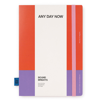 Any Day Now Bound A5 Dot Grid Writing Notebook - Red & Purple