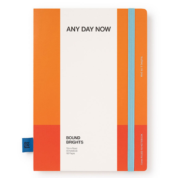Any Day Now A5 Bound Ruled 80gsm Paper Notebook - Orange & Red