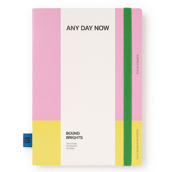 Any Day Now A5 Bound Ruled 80gsm Paper Notebook - Pink & Yellow