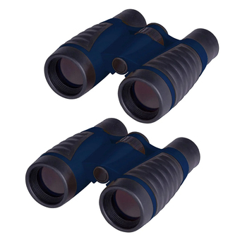 2PK Laser Kids Rubberised Pocket Binoculars w/ Carry Pouch Blue