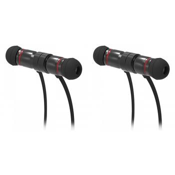 2PK Laser Magnetic Wireless Bluetooth Sports In-Ear Earphones - Black