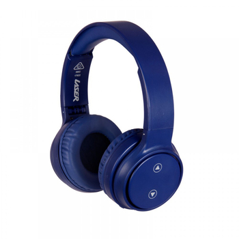 Laser Foldable Wireless Bluetooth Headphones w/ Mic - Navy Blue