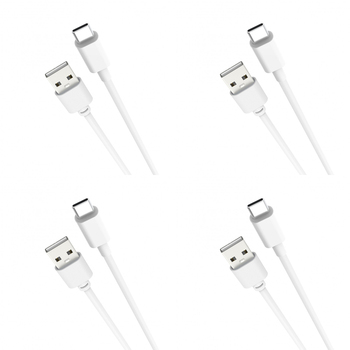 4PK Laser Male 1m USB-C 3.1 to USB-A Cable Charging Cord For iPhone 15 White