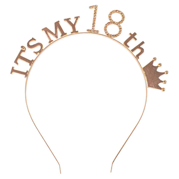 Its My 18th Rose Gold Ladies Head Band Birthday Gift