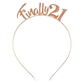 Finally 21 Rose Gold Ladies Head Band Birthday Gift