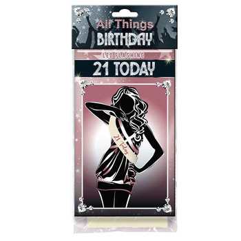 21St Birthday Flashing Cream Sash With Rose Gold Lettering Girls