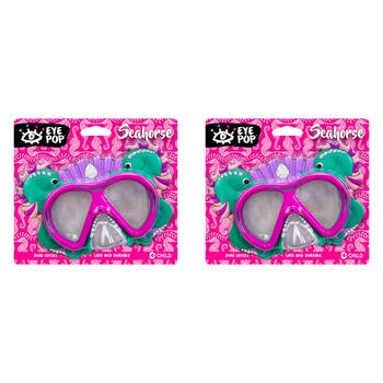 2PK Aqua Leisure Clear Lens Character Swimming Goggle Mask w/ Strap Assorted