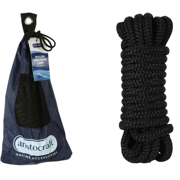 Aristocraft 4.5M/10mm Docking Line Double Braided Rope - Black