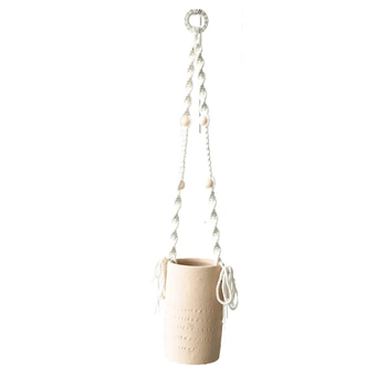 Rayell Large Lacey Hanging Pot/Planter Sand 10x18.5x10cm