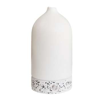 Ellia Pure Ultrasonic Aroma Diffuser Ceramic & Terrazzo Pure White 