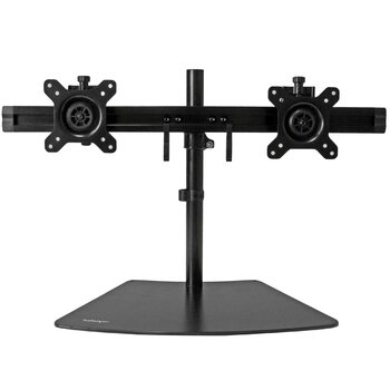 Star Tech Dual-Monitor Stand - Horizontal - Black - Adjustable