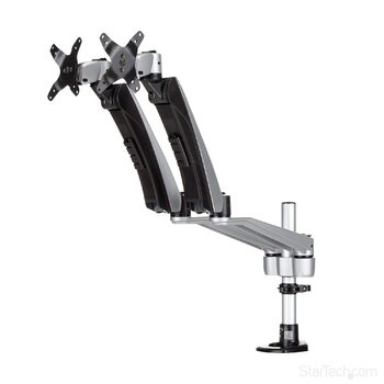 Star Tech Desk Mount Dual Monitor Arm, Full Motion, Tool-less Assembly