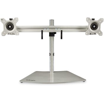 Star Tech Dual-Monitor Stand - Horizontal - Silver - Adjustable