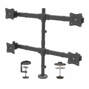 Star Tech Quad Monitor Mount for up to 27" Monitors - Heavy Duty Steel